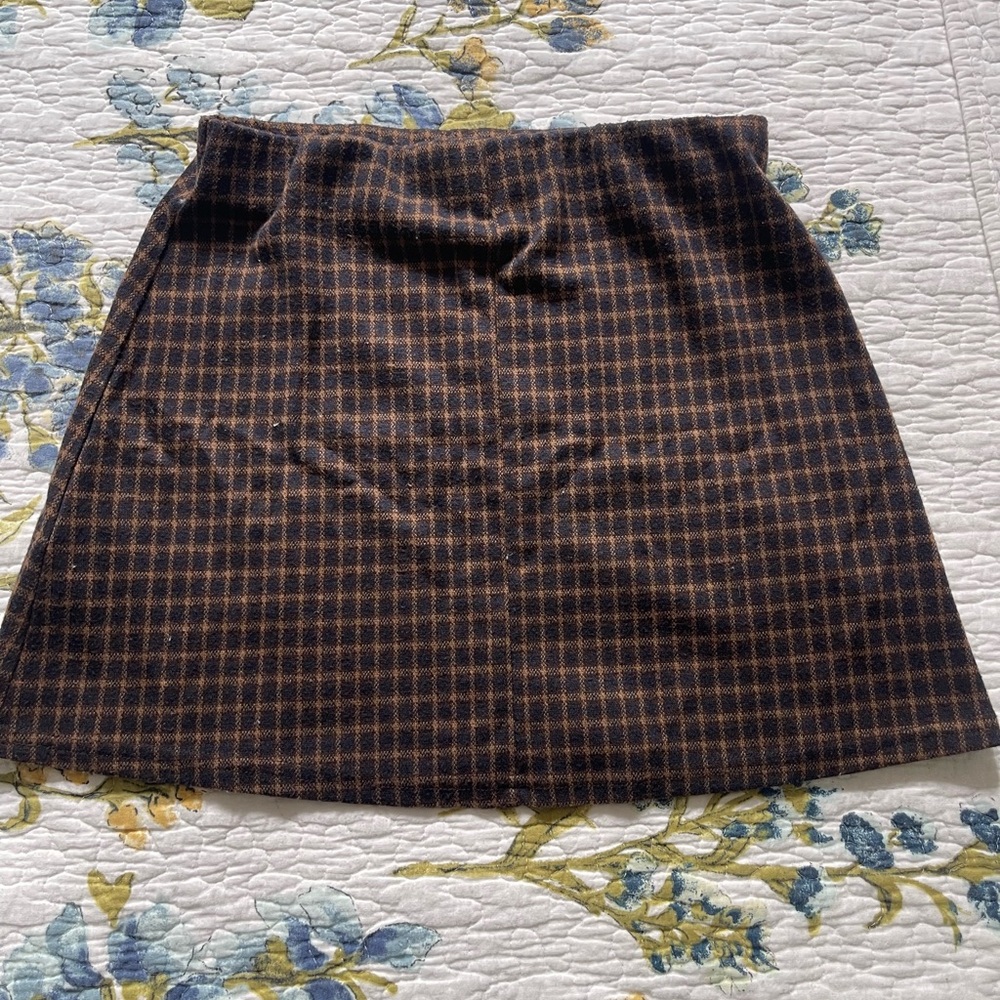 Urban Outfitters Brown and Black A-Line Mini Skirt